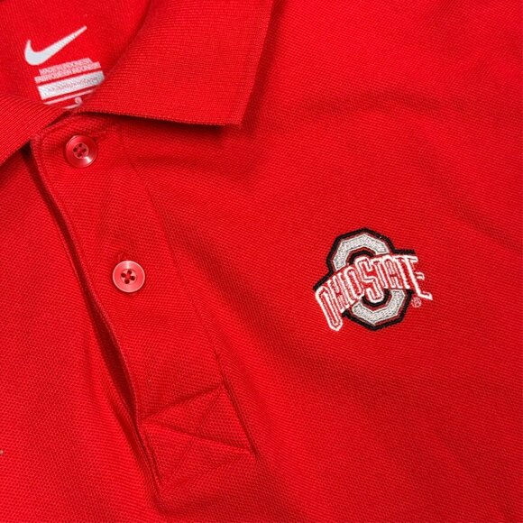 Nike Polo Shirt Ohio State Buckeyes NCAA College Sports Red Large - Picture 4 of 8
